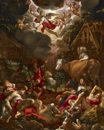 Aankondiging aan de herders door Joachim Wtewael or Utewael